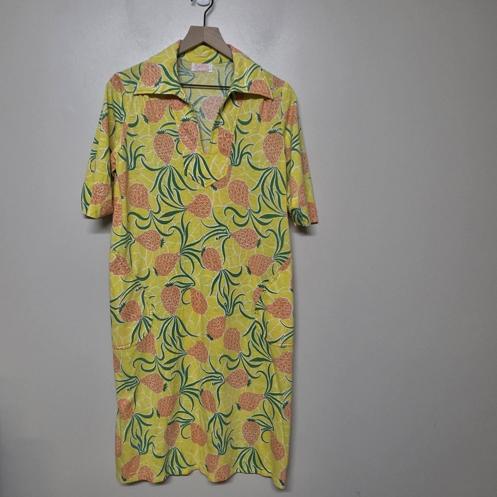 VTG 60's Lilly Pulitzer "The Lilly" Pineapple Shift Dress Tropical Mod Resort